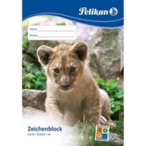 Pelikan Zeichenblock mit Tiermotiv C4/20, A4, 10 Blatt, sortiert