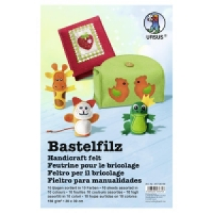 Ursus Bastelfilz 10 Bogen sortiert