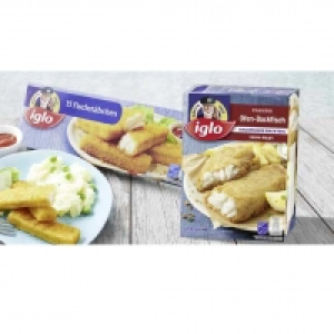 iglo Fischstäbchen oder Filegro Ofen-Backfisch gefroren, jede 450/240