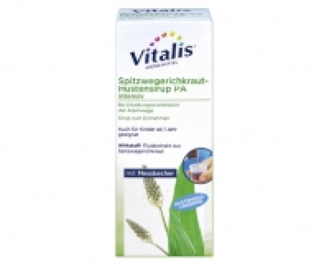 Aldi Süd  Vitalis® Spitzwegerichkraut-Hustensirup PA intensiv²