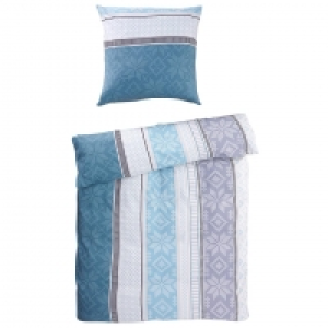 Biber-Bettwäsche Schneeflocken/Strick (135x200, eisblau) 14.99 €