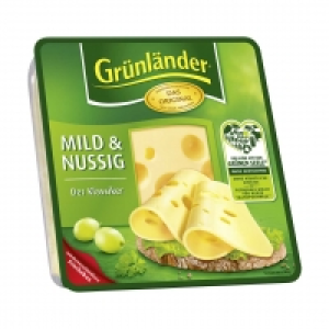 Grünländer Scheiben oder Käsewürfel Deutscher Schnittkäse oder geriebe