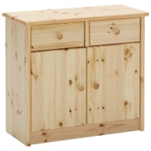Kommode Mia (2 Schubladen, 2 Türen, breit, natur lackiert) 70.00 €