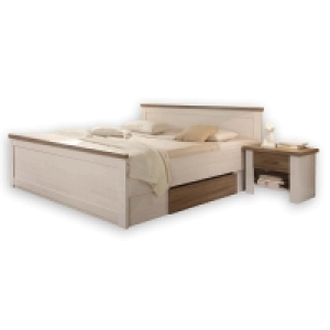 Bett - Pinie weiß - mit Nachtkonsolen - 180x200 cm 329.99 €