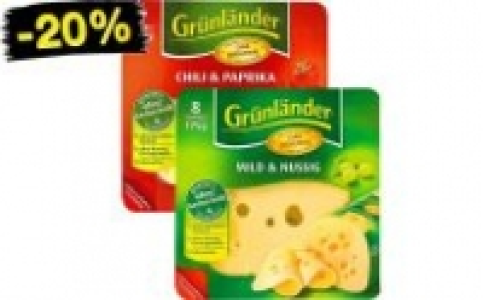 Gr&uuml;nl&auml;nder K&auml;se-Scheiben oder -W&uuml;rfel 1.59&nbsp;&euro;