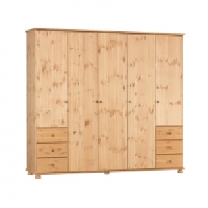 Kleiderschrank Britta (5-türig, Kiefer, gebeizt geölt) 599.95 €