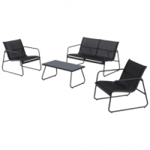 Sofa-Set Cuba (2 Sessel, 1 Sofa, 1 Tisch, schwarz) 99.50 €
