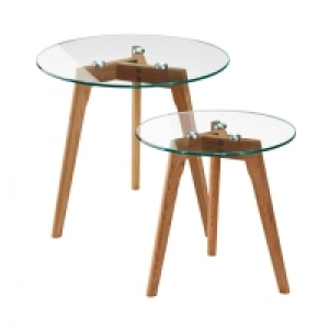 Couchtisch Falsled (2er-Set, Glas, Eiche) 35.00 €