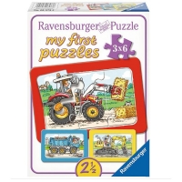 Rossmann Ravensburger 3er Set Puzzle mit Rahmen, Bagger, Traktor und Kipplader