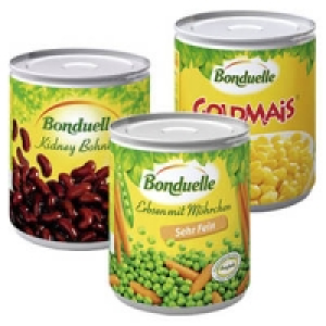 Bonduelle Erbsen, sehr fein mit M&ouml;hrchen, Kidneybohnen oder Goldmais 0.99&nbsp;&euro;