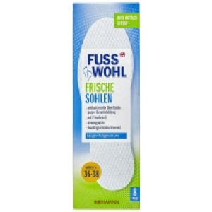 Rossmann Fusswohl Frische Sohlen weiss Größe S 36-38