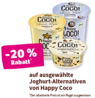Denns Happy Coco -20 % Rabatt auf ausgewählte Joghurt-Alternativen von Happy Coco