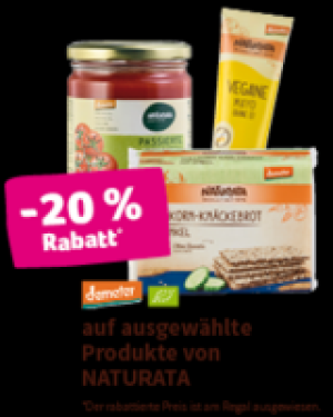 Denns Naturata -20 % Rabatt auf ausgewählte Produkte von NATURATA