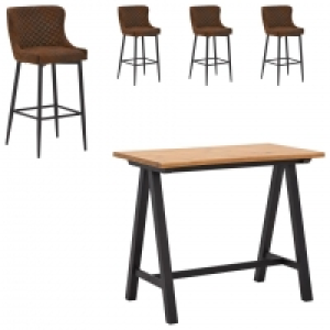 Dänisches Bettenlager  Bar-Set San Diego (71x128, 4 Barstühle)
