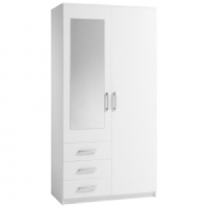 Kleiderschrank VINDERUP (2-türig, weiß, mit Spiegel) 135.00 €