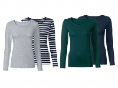 Lidl  ESMARA® Langarmshirt Damen, 2 Stück, mit Baumwolle