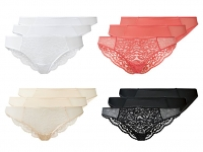 Lidl  ESMARA® Lingerie Minislips, 3 Stück, mit Spitze und ohne Spitze, mit E