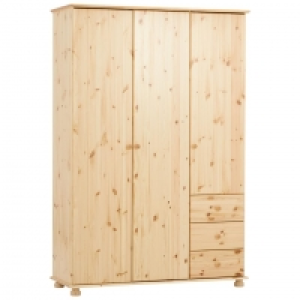 Kleiderschrank Britta (3-türig, Kiefer, natur lackiert) 350.00 €