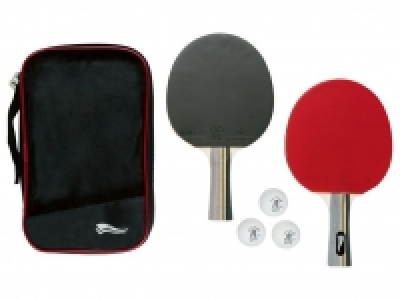 Lidl  CRIVIT® Tischtennisset, 2 Schläger, 3 Bälle, mit Superspin-G2, Aufbewa