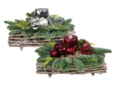Lidl  Adventsgesteck in Holzschale