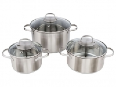 ERNESTO® Edelstahltopfset, 3-teilig, mit Glasdeckeln 38.79 €