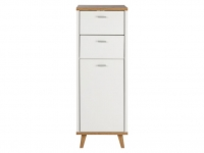 Lidl  LIVARNO LIVING® Seitenschrank, mit 1 Tür und 2 Schubkästen, aus Eiche-