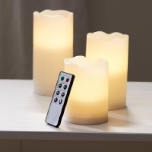 3er-Set LED-Kerzen KRISTJAN (cremeweiß, mit Fernbedienung) 6.00 €