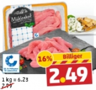 MÜHLENHOF Frisches Puten-Geschnetzeltes 2.49 €