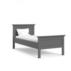 Dänisches Bettenlager  Bett Pariso (90x200, matt grau)