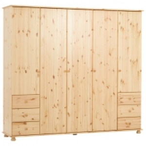 Kleiderschrank Britta (5-türig, Kiefer, natur lackiert) 600.00 €