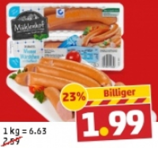 MÜHLENHOF Delikatess Wiener Würstchen 1.99 €