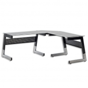 Eck-Schreibtisch - Metall - Sicherheitsglas 269.99 €