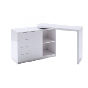 Schreibtisch - weiß - hochglanz - schwenkbar 349.99 €