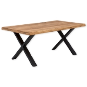 Esstisch - Wildeiche massiv - braun-schwarz - Eisen - 100x180 cm 499.99 €