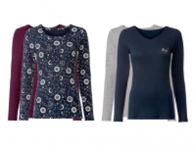Lidl  ESMARA® Langarmshirts Damen, 2 Stück, tailliert