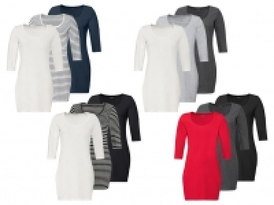 Lidl  ESMARA&reg; Longshirt Damen, 3 St&uuml;ck, mit Bio-Baumwolle und Elasthan