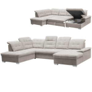 Wohnlandschaft - hellgrau - Velours - Liegefunktion 1,399.00 €