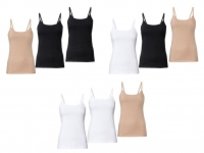 Lidl Esmara® Lingerie ESMARA® Lingerie Spaghettitop Damen, hoher Bio-Baumwollanteil, 3 Stück