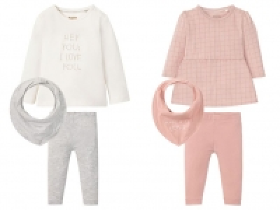 Lidl Lupilu® LUPILU® Baby Set Mädchen, 3-teilig, mit Langarmshirt, Leggings und Hal