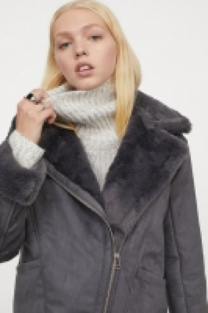 HM  Jacke mit Faux-fur-Kragen