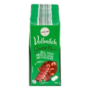 Netto  Schokoliebe Vollnuss Tafelschokolade 100 g, 15er Pack