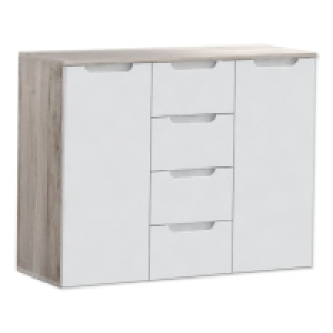 Kommode - weiß Hochglanz - Sandeiche - 105 cm breit 99.00 €
