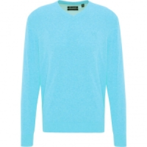 Dunmore Pullover, V-Ausschnitt, uni, Langarm, für Herren