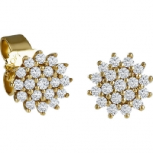 Moncara Damen Ohrstecker, 585er Gelbgold mit 38 Diamanten