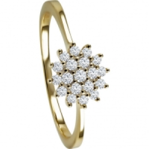 Moncara Damen Ring, 585er Gelbgold mit 19 Diamanten