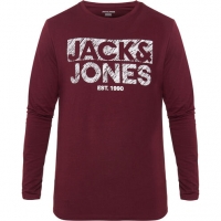 Karstadt  Jack & Jones Shirt, Langarm, Rundhals, Logo-Print, Baumwolle, für Herr
