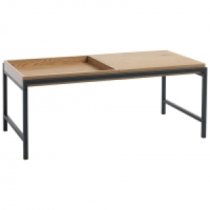 Dänisches Bettenlager  Couchtisch TRAPPEDAL (50x100, eiche-schwarz)