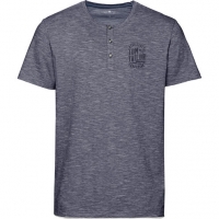 Karstadt  Tom Tailor T-Shirt, Henley-Ausschnitt, Melange, Marken-Stickerei