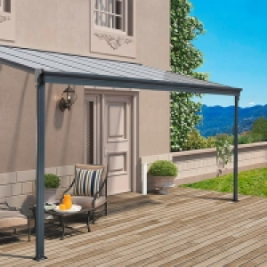Terrassenüberdachung 312x303 cm, grau