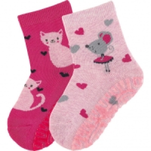 Sterntaler Fliesen Flitzer Socken Katze + Maus, 2er-Pack, ABS-Funkti 6.99 €